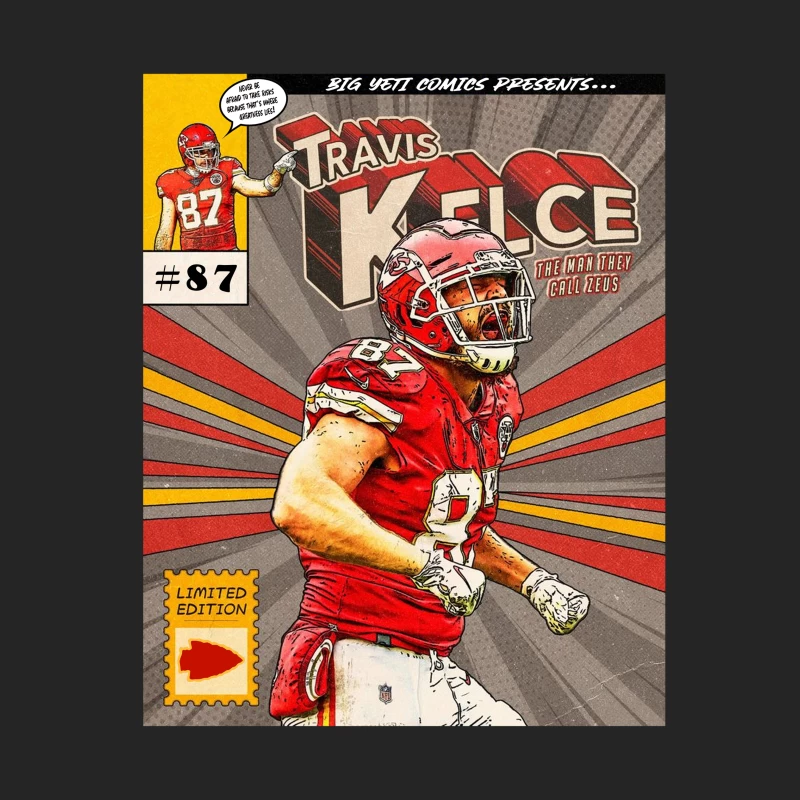 Football - Kansas City Chiefs - Comic Book Mockup - TRAVIS KELCE Male Pullover Sweatshirt