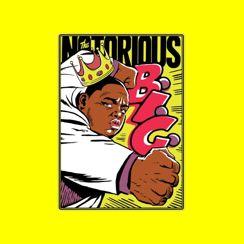 Notorious Hip-Hop Comic Style Illustration with Crown Mouse Pad