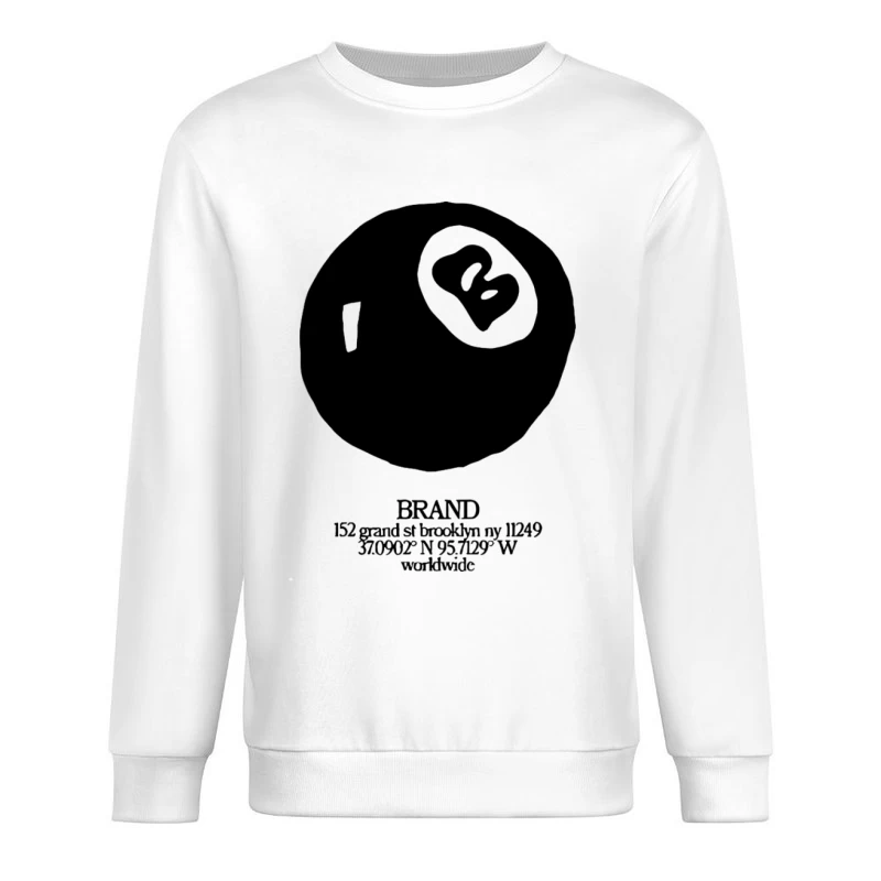 Markenlogo mit Standortdetails Herren Pullover Sweatshirt
