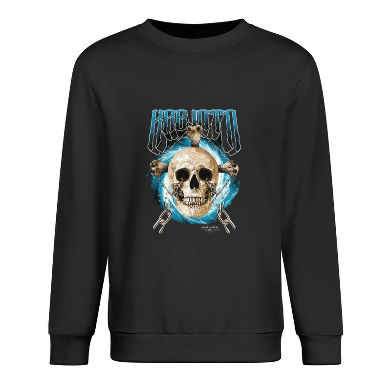 Design con teschio e catene Felpa pullover Uomo