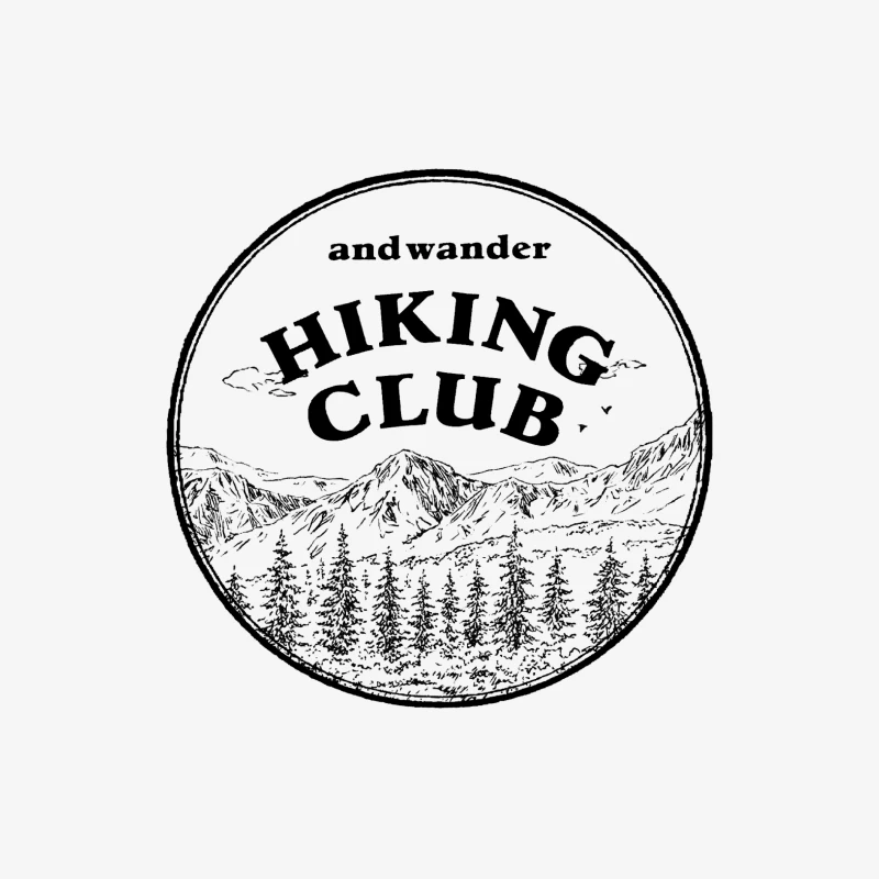 Hiking Club-Logo mit Bergen Herren Langarm T-Shirt