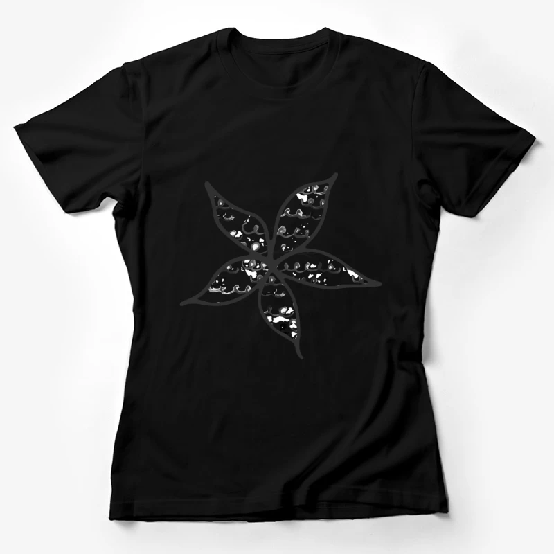 Étoile élégante avec motifs ondulés Femme T-Shirt