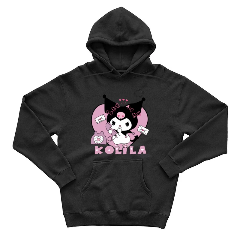 Süßes Kuromi-Design mit Telefon und Briefen Herren Pullover Hoodie
