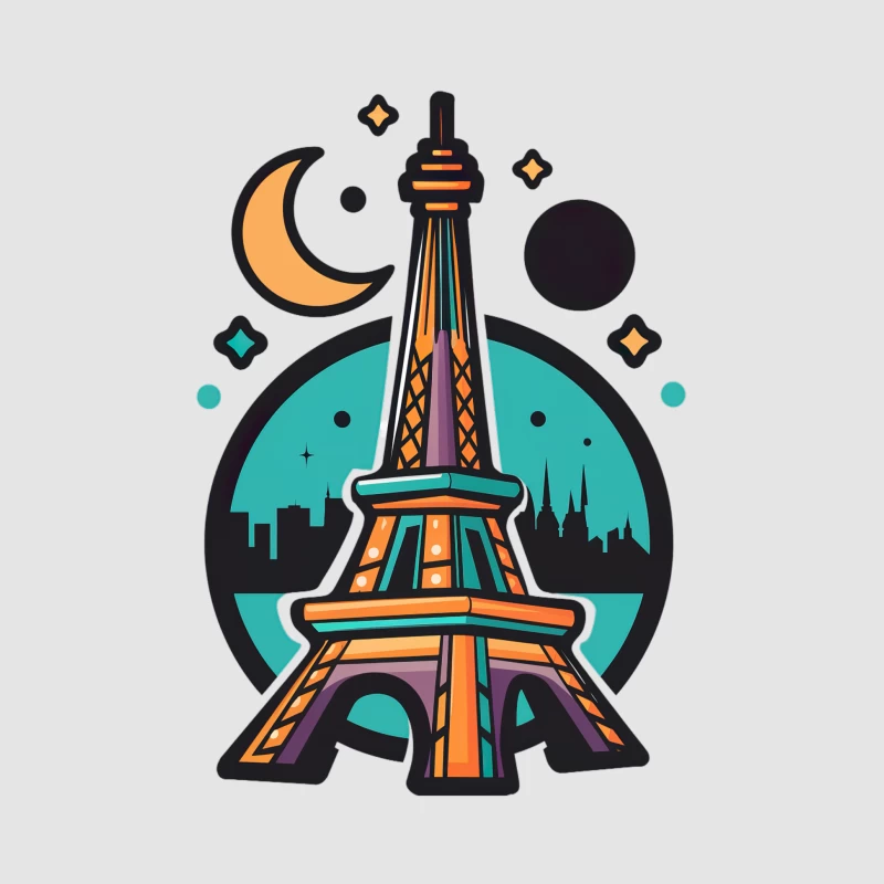 Tour Eiffel stylisée la nuit Homme Sweat à capuche