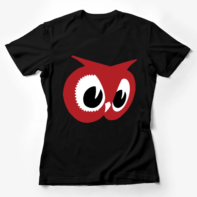 Red Owl Minimalist Logo Design Female T-Shirt