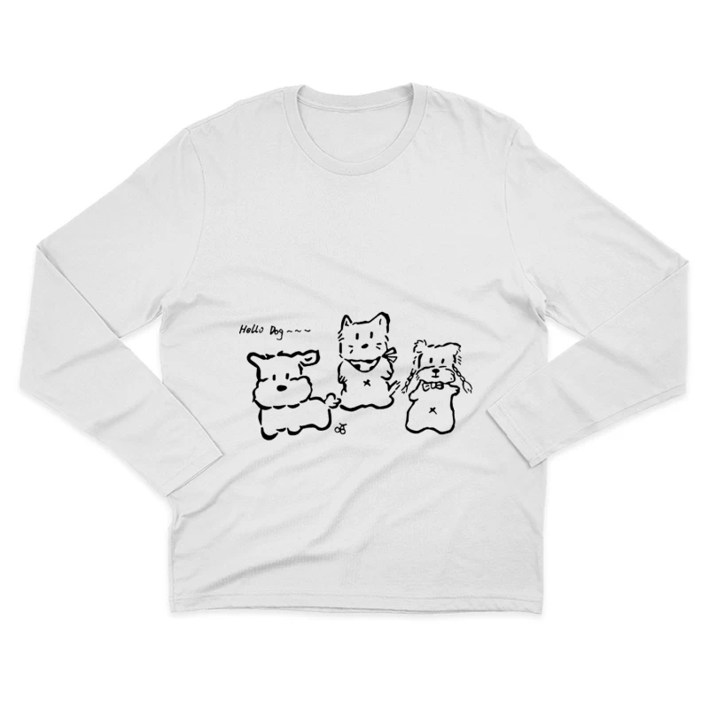Drei niedliche Tiere in Schwarz-Weiß Herren Langarm T-Shirt