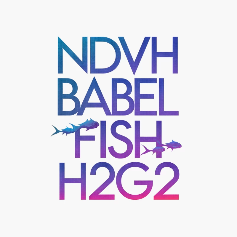 Stylized Fish Typography Logo Design with Blue-Purple Gradient Cotton Tote Bag