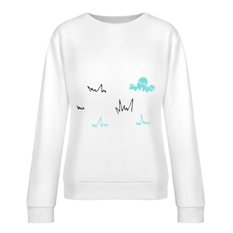 Illustration abstraite avec nuages et traits Femme Sweat-shirt à enfiler