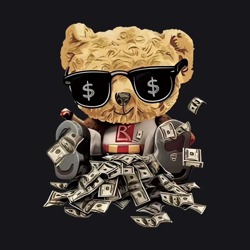Cooler Teddybär mit Sonnenbrille und Geld Herren Pullover Hoodie