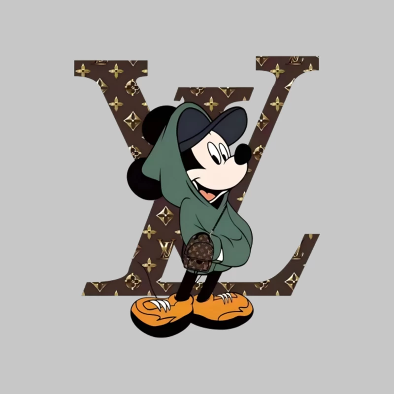Mickey-Trend mit Luxus-Design Herren Langarm T-Shirt