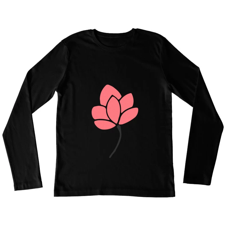 Illustration de fleur minimaliste Femme Manches Longues T-Shirt
