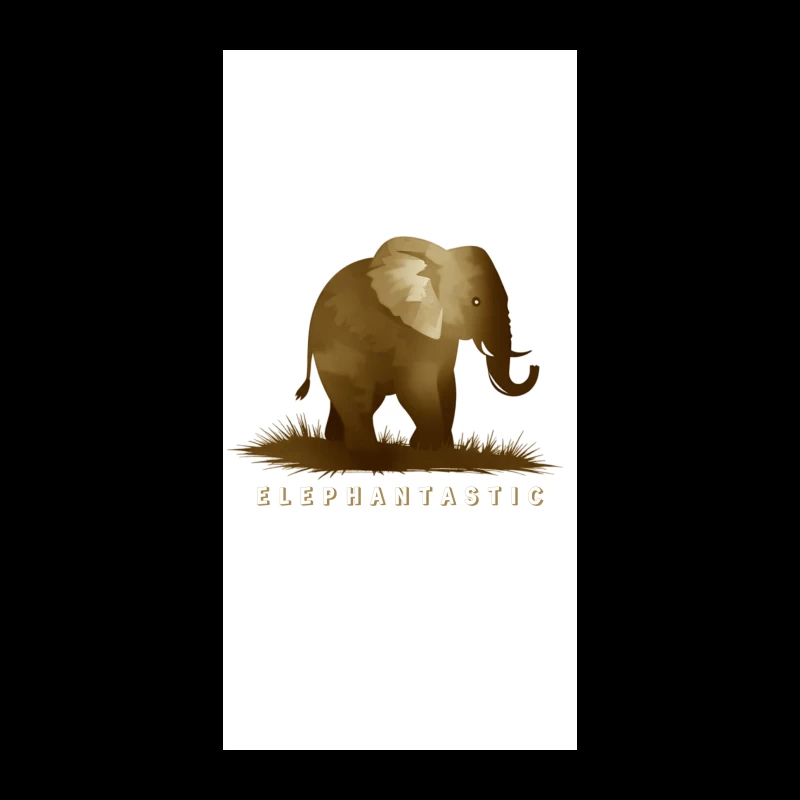 Elephantastic - Vintage Elephant Silhouette Illustration with Typography iPhone Case