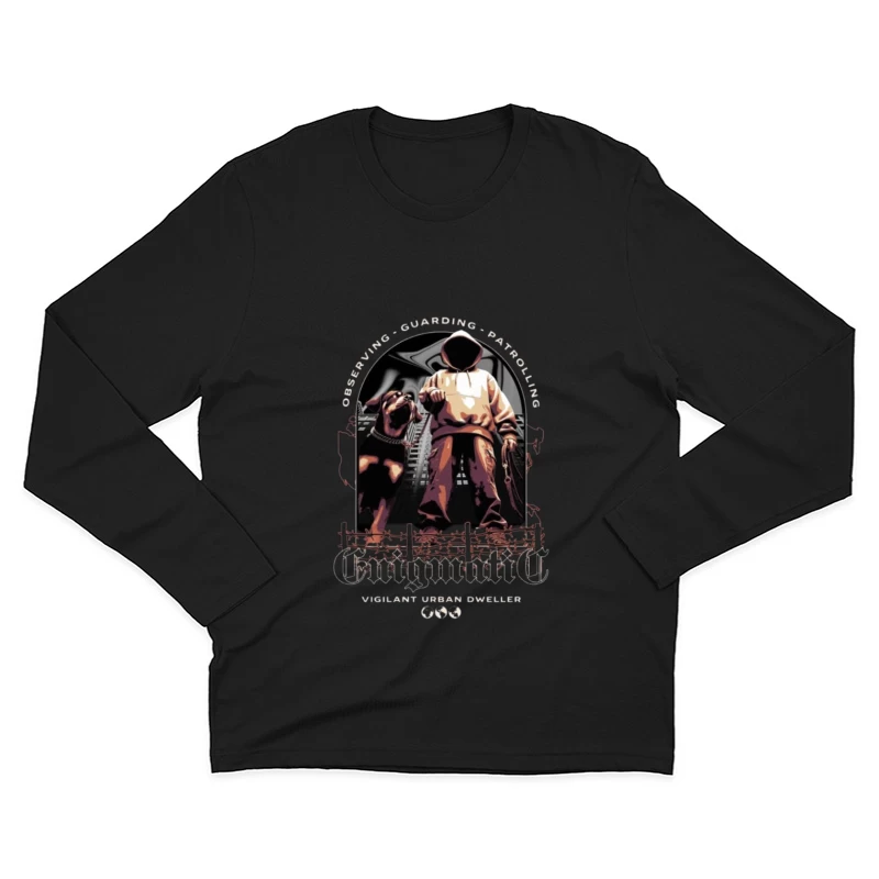 Urban Hip-Hop Street Art with Chains and Graffiti Elements Male Long Sleeve T-Shirt