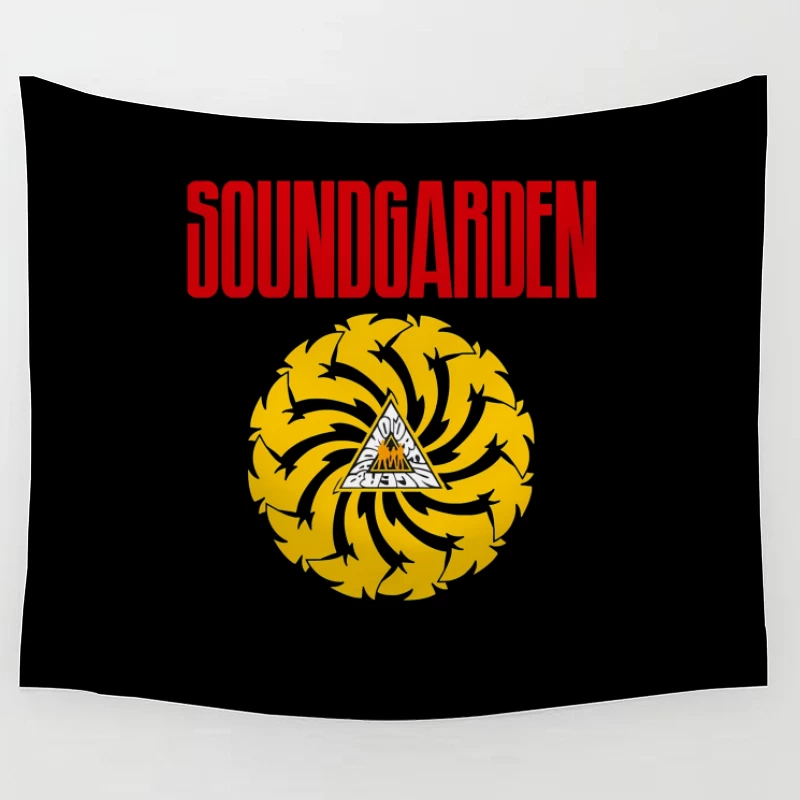 Soundgarden Band Logo with Badmotorfinger Album Symbol Tapestry