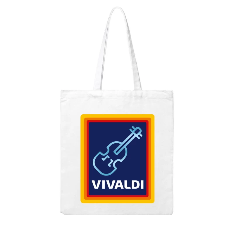 Vivaldi Classical Music Logo with Violin Icon Cotton Tote Bag