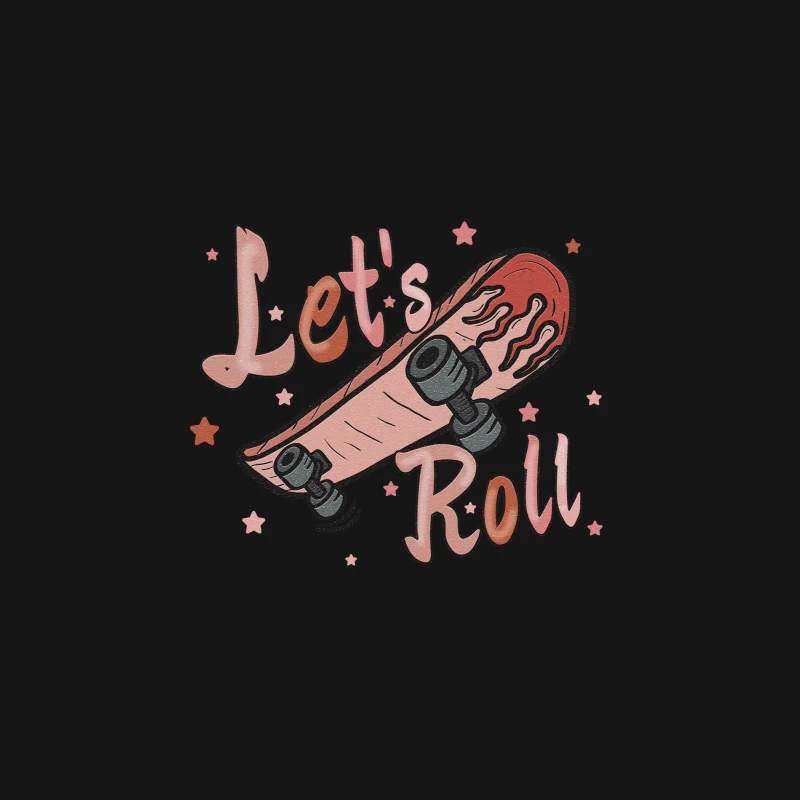 Let's Roll Skateboard Design Herren T-Shirt