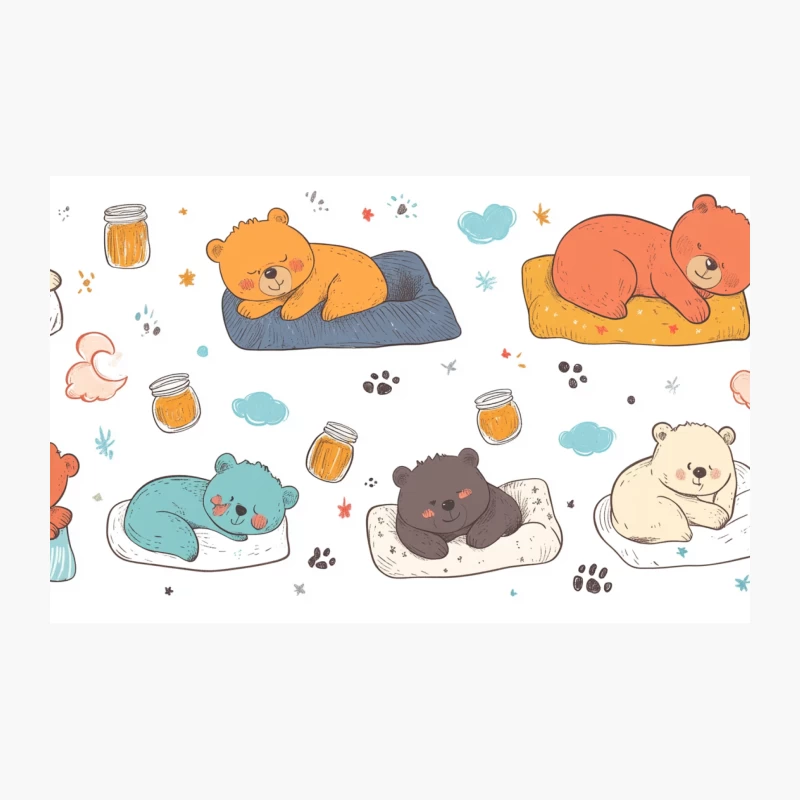 Sleepy Cartoon Bears: A Cute and Cozy Bedtime Illustration Travel Mug