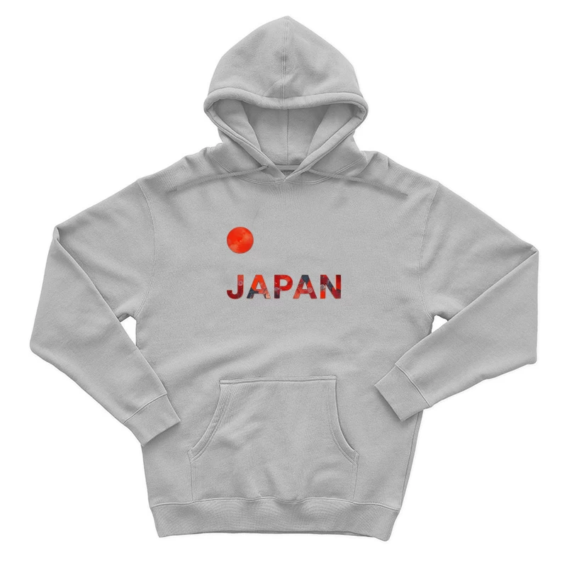 Minimalist Japanese Flag Design with Typography Male Pullover Hoodie