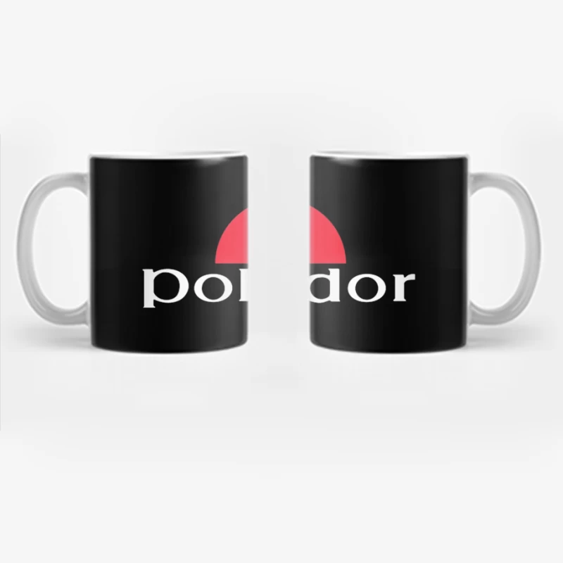 Polydor Records Company Logo with Red Semicircle Design Coffee Mug