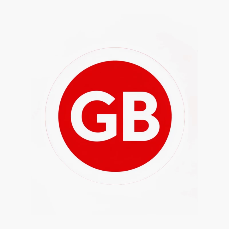 GB Logo: Red Circle with White Letters for Great Britain Cotton Tote Bag