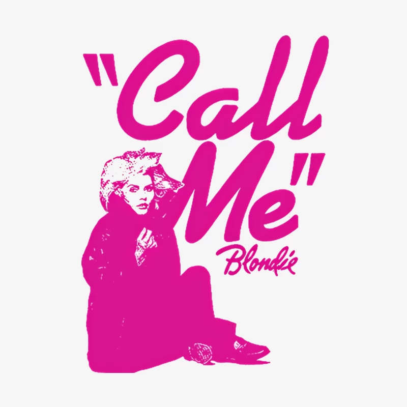 Vintage Pink "Call Me" Blondie Single Poster Male Long Sleeve T-Shirt