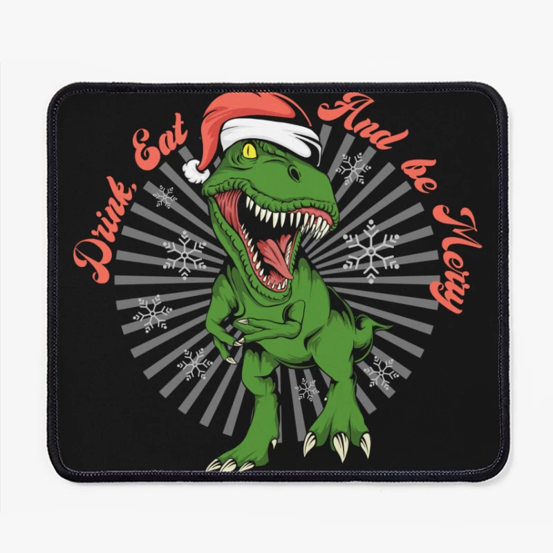 Festive Dinosaur Christmas Fun Mouse Pad