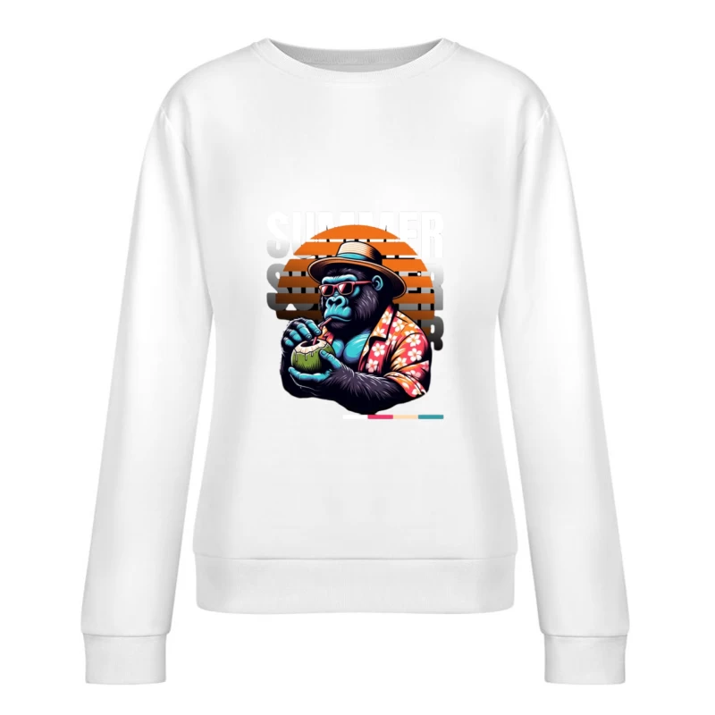 Gorille d'été avec boisson à la noix de coco Femme Sweat-shirt à enfiler