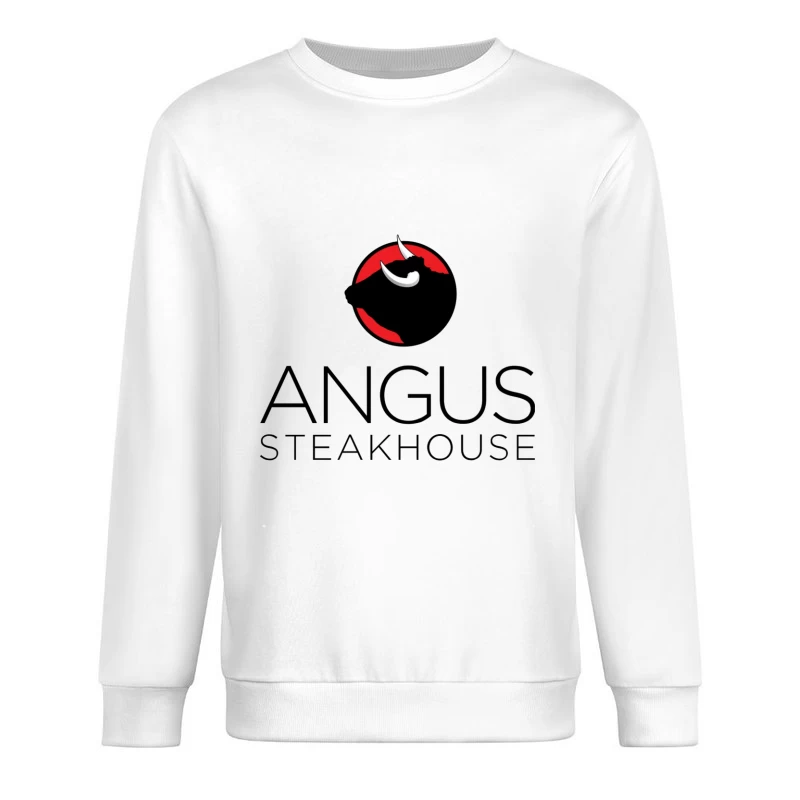 Angus Steakhouse Modern Logo with Bull Silhouette Male Pullover Sweatshirt