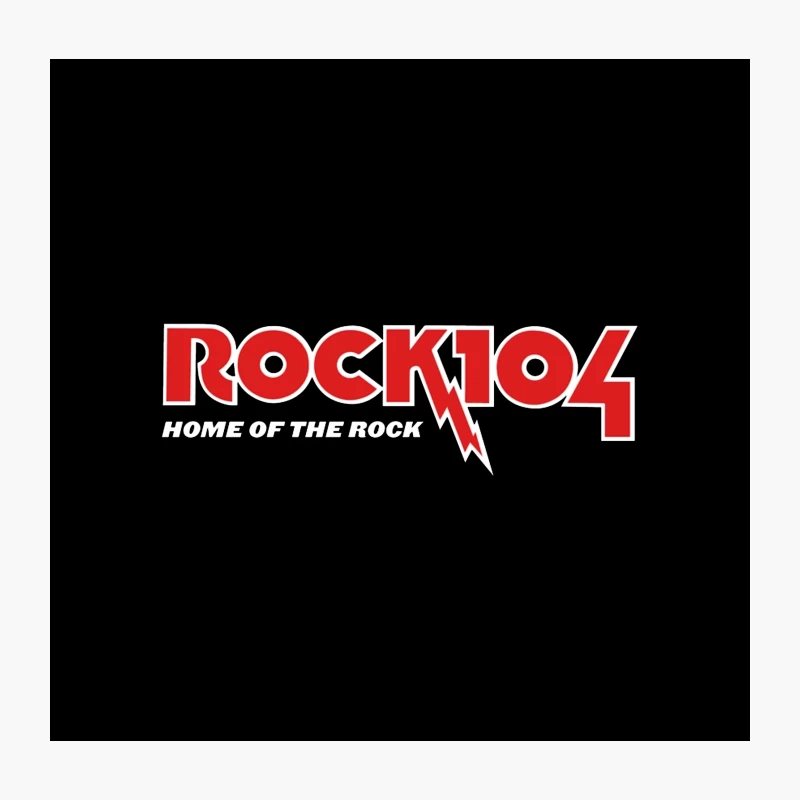 Rock Radio Station Logo with Lightning Bolt Throw Pillow