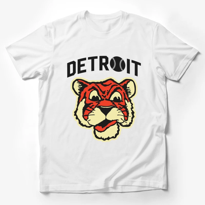 Vintage Detroit Tigers Baseball Team Logo Design Male T-Shirt