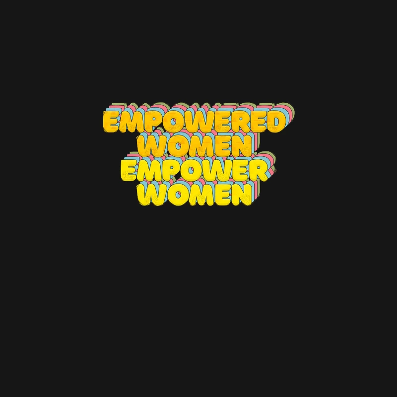 Empowered Women Empower Women - Feminist Statement Typographic Design Desk Mat