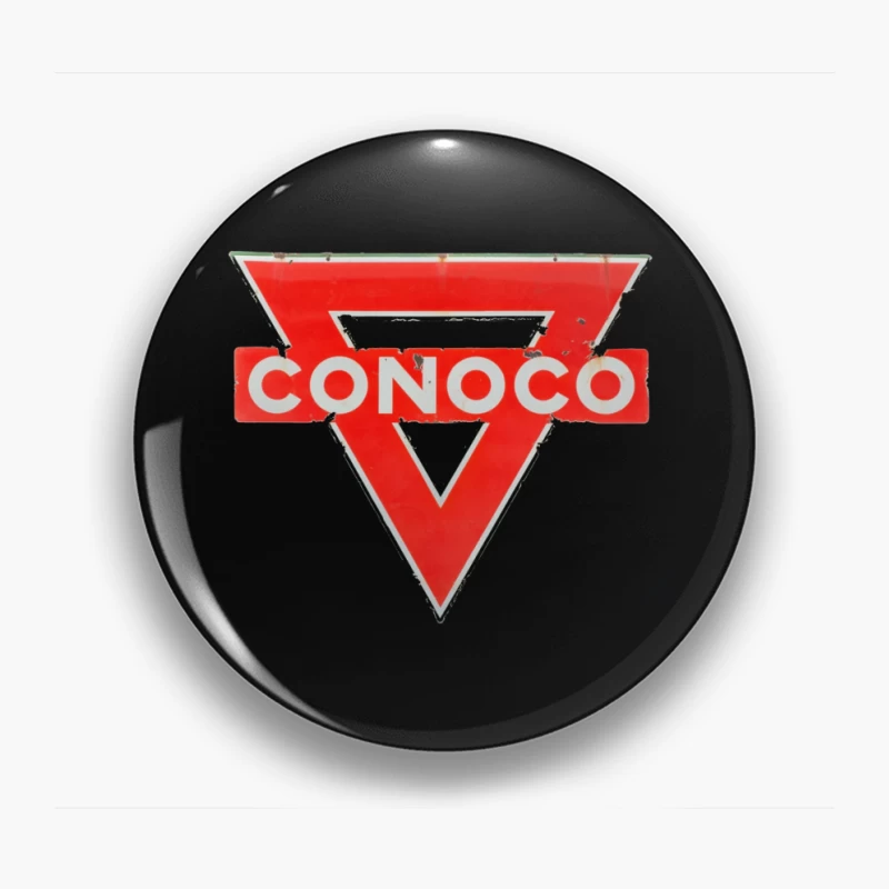 Vintage Conoco Gas Station Triangle Logo Sign Pin