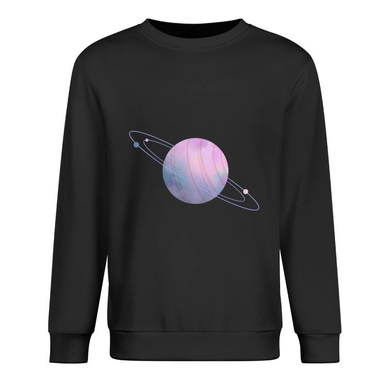 Pastellfarbener Planet mit Ringen Herren Pullover Sweatshirt