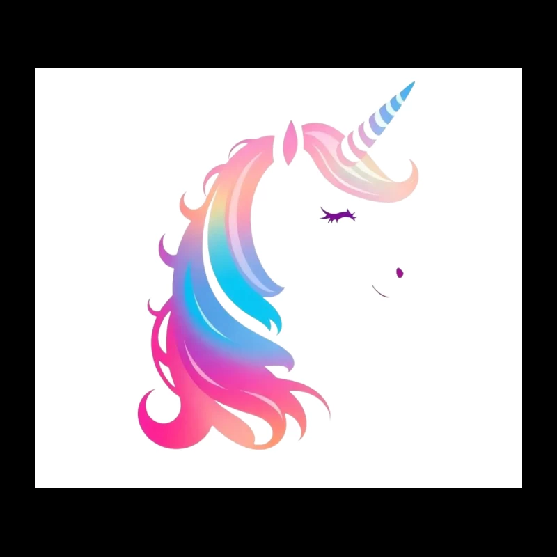 Rainbow Pastel Unicorn Silhouette Tapestry