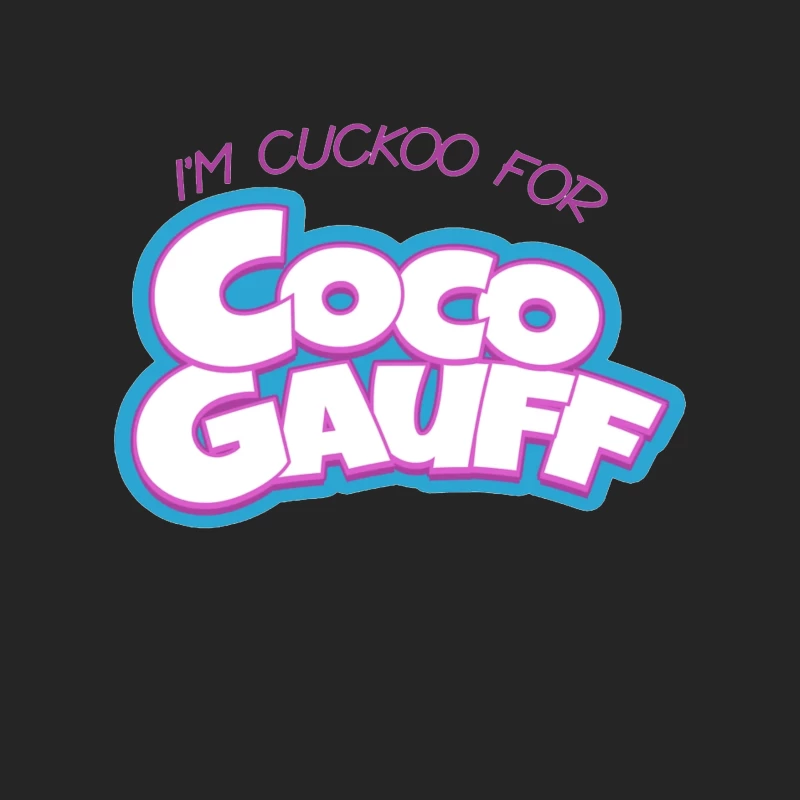 Stylized "I'm Cuckoo for Coco Gauff" Tennis Fan Text Logo Male Pullover Sweatshirt