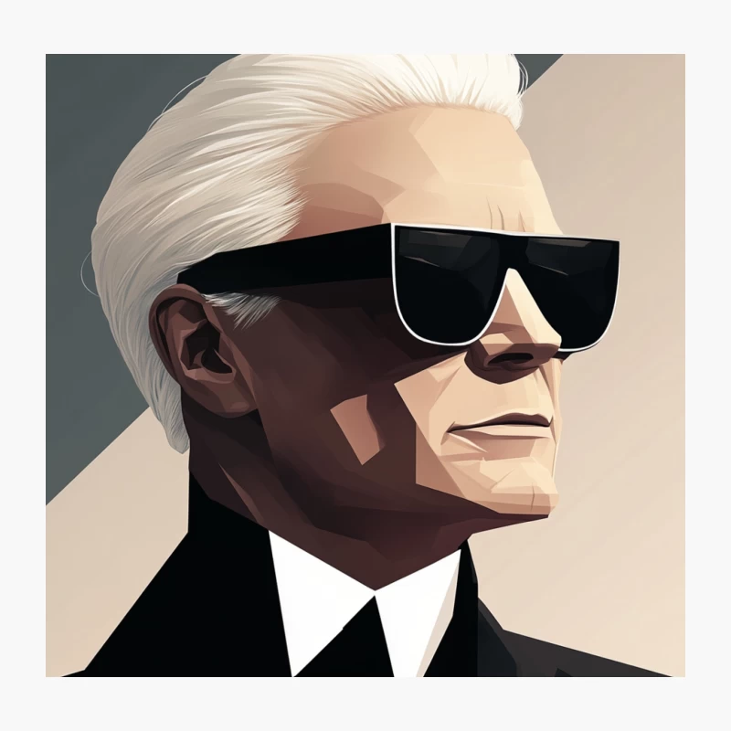 Stylized Portrait of Fashion Icon in Black Suit Throw Pillow